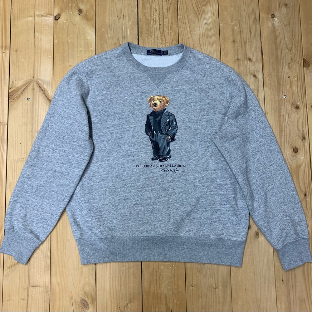 Ralph Lauren Gray Polo Bear Crewneck Sweatshirt